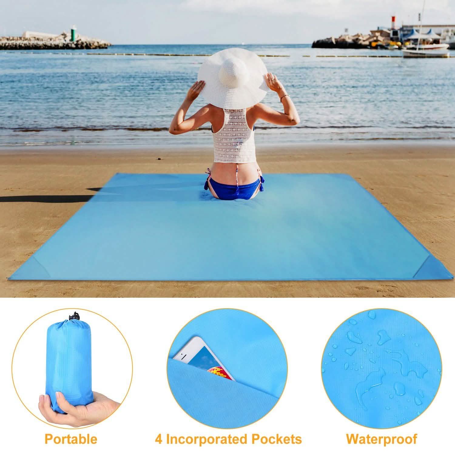 Waterproof Foldable Camping Rug Pocket Sand Proof Picnic Mat DailySale