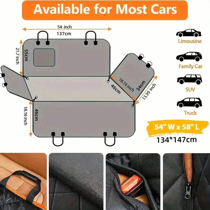 Waterproof Heavy-Duty Quilted Dog Seat Cover Hammock for Cars, Trucks, SUVs DailySale