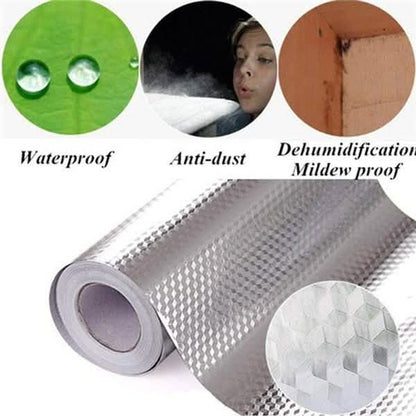 Waterproof Oil Proof Aluminum Foil Self Adhesive Wall Sticker DailySale