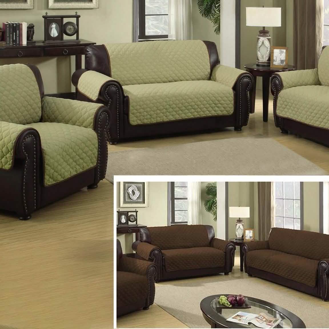 Waterproof Quilted Reversible Furniture Slipcover for Chair, Loveseat, or Sofa DailySale