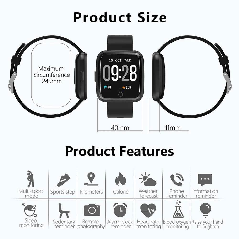 Waterproof Touch Screen Watch Heart Rate Sports Fitness Tracker DailySale