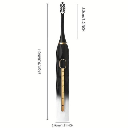 Waterproof USB Rechargeable Electric Toothbrush with 10 Replaceable Toothbrush Heads, Charger and Case DailySale