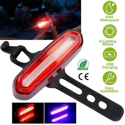 Waterproof USB Rechargeable LED Bicycle Tail Warning Lamp DailySale