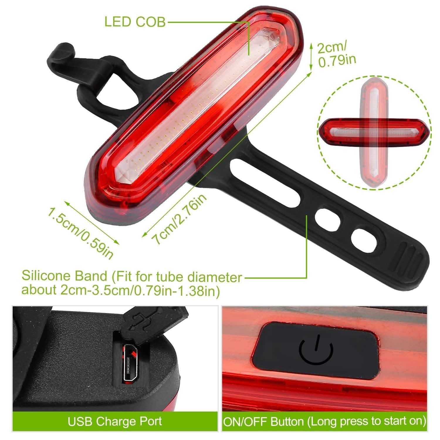 Waterproof USB Rechargeable LED Bicycle Tail Warning Lamp DailySale