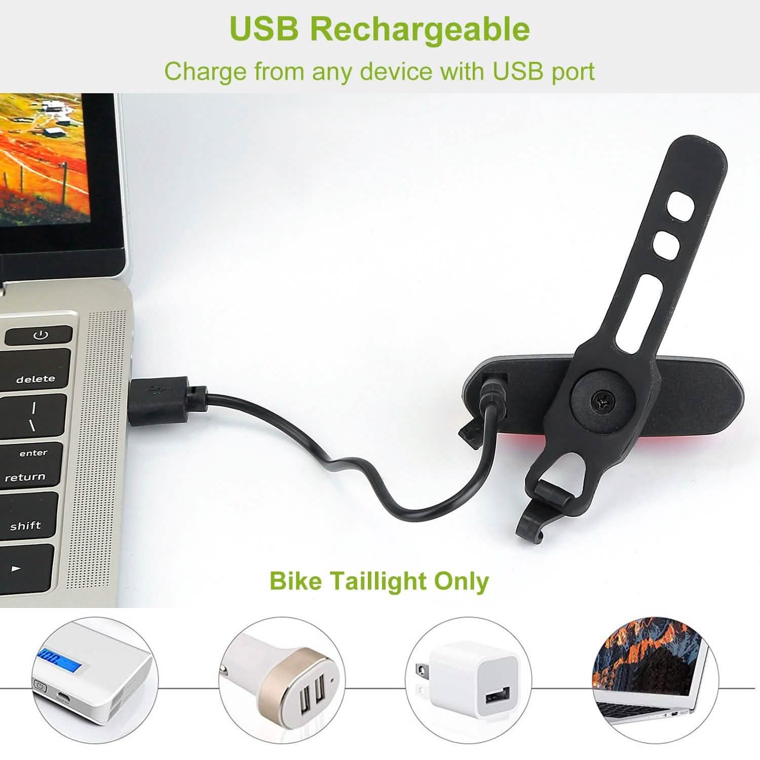 Waterproof USB Rechargeable LED Bicycle Tail Warning Lamp DailySale