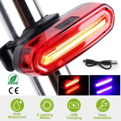Waterproof USB Rechargeable LED Bicycle Tail Warning Lamp DailySale