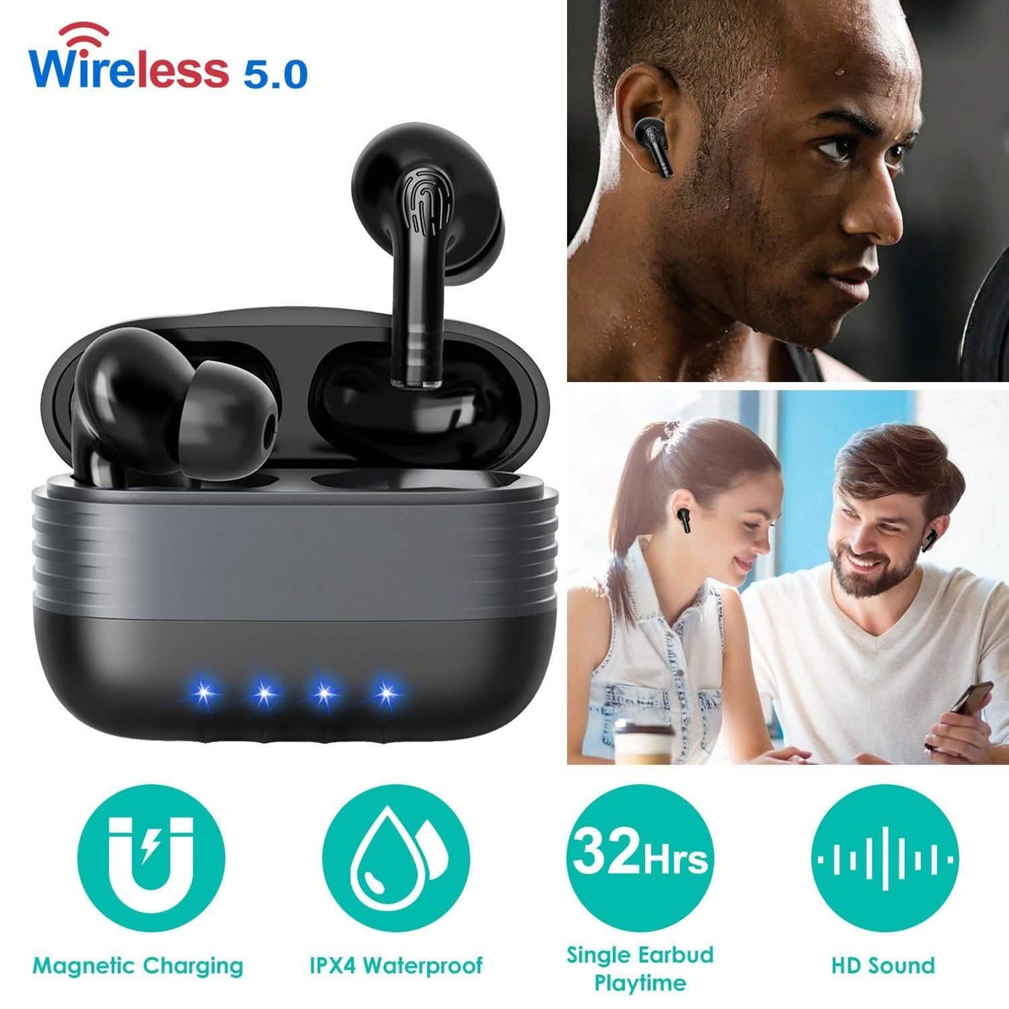 Waterproof Wireless 5.0 TWS Earbuds DailySale