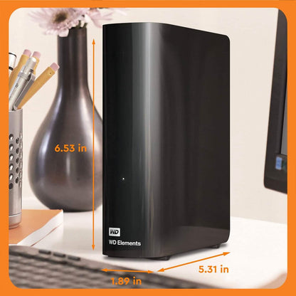 WD 16TB Elements Desktop External Hard Drive, USB 3.0 for Plug-and-Play Storage  (Refurbished) DailySale