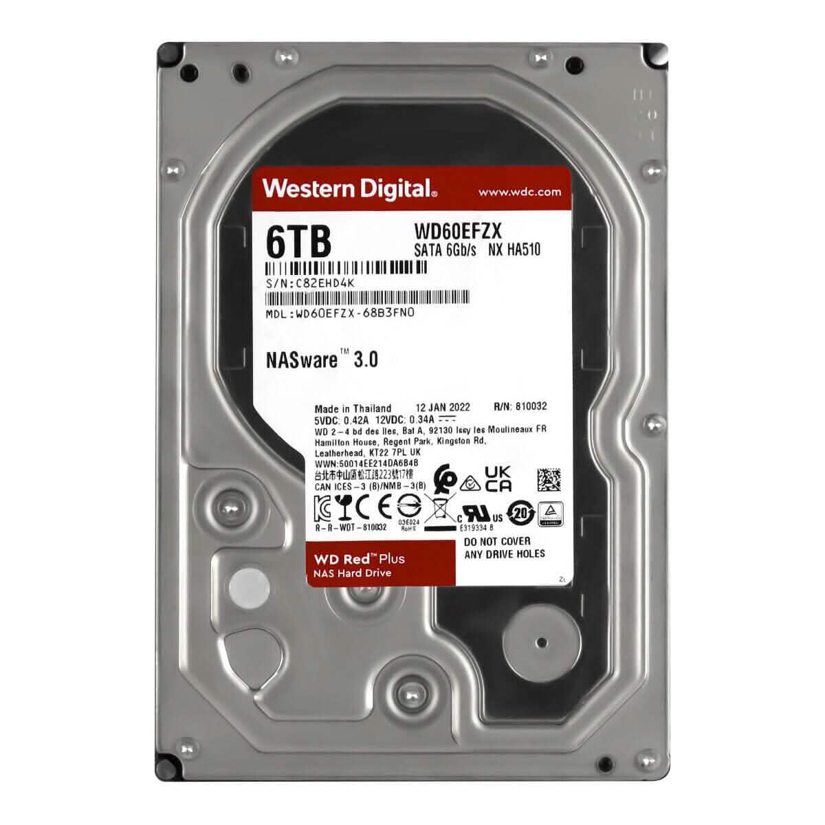 Western Digital Red Plus 6TB 5.4K 128MB SATA III 3.5'' WD60EFZX NX HA510 (Refurbished) DailySale