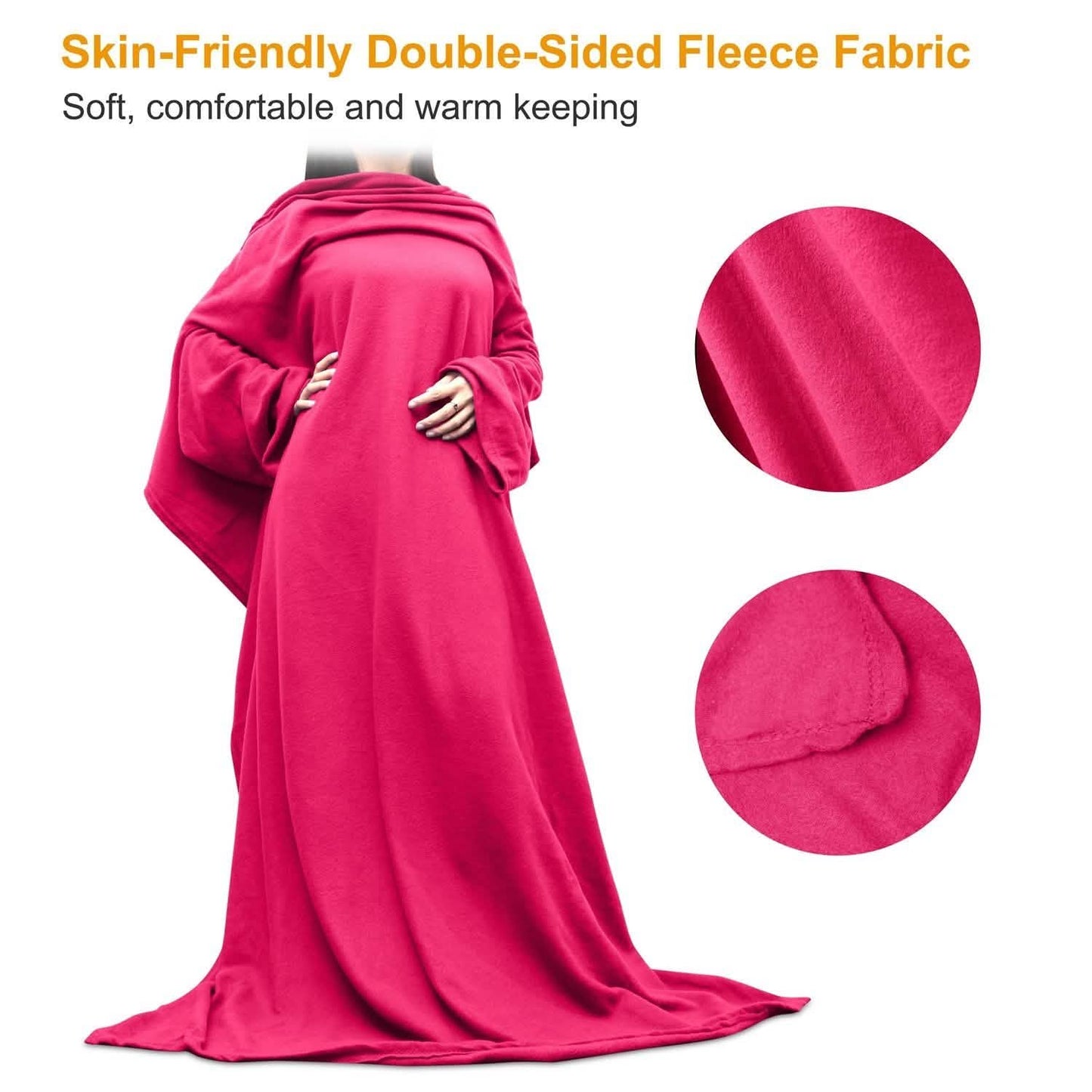 Wearable Fleece Blanket with Sleeves DailySale