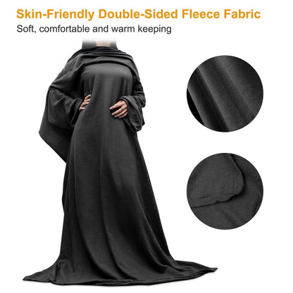 Wearable Fleece Blanket with Sleeves DailySale