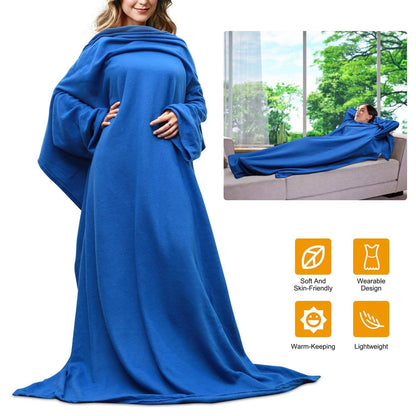 Wearable Fleece Blanket with Sleeves DailySale