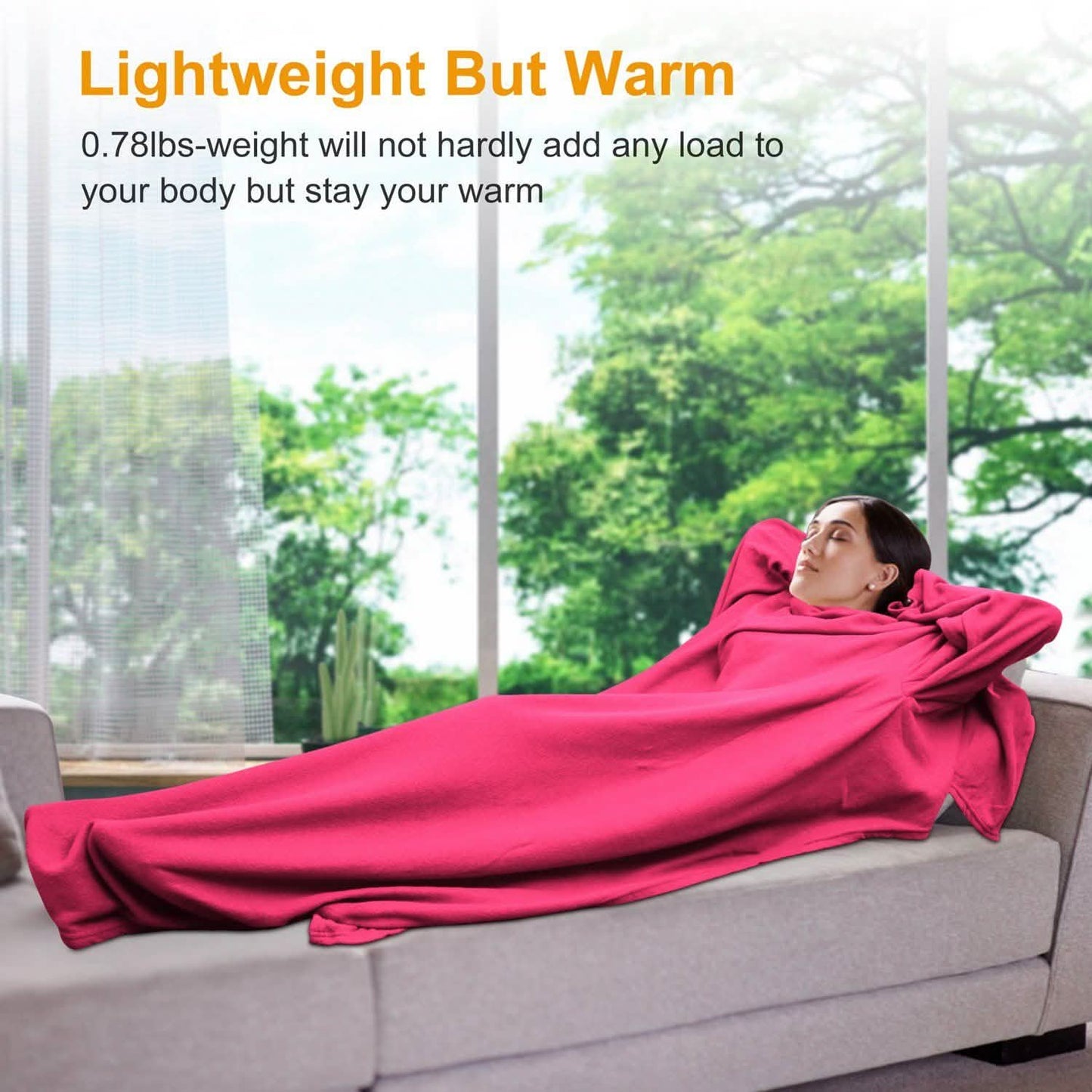 Wearable Fleece Blanket with Sleeves DailySale