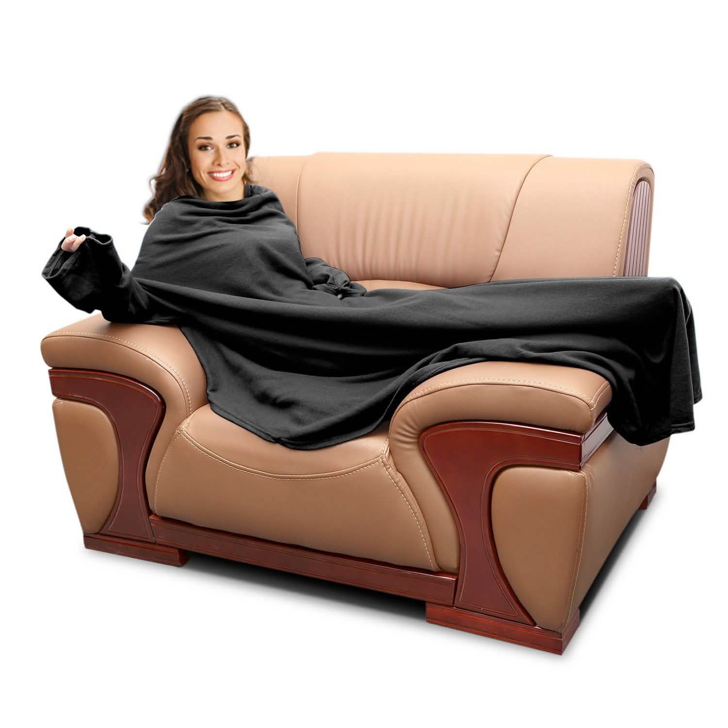 Wearable Fleece Blanket with Sleeves DailySale