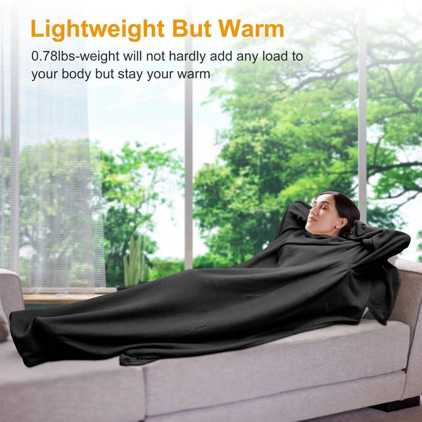 Wearable Fleece Blanket with Sleeves DailySale