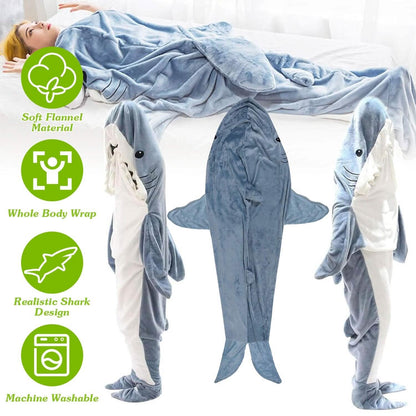 Wearable Shark Sleeping Bag Onezie with Zipper DailySale