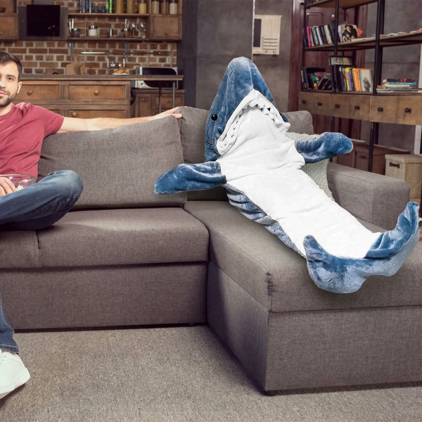 Wearable Shark Sleeping Bag Onezie with Zipper DailySale
