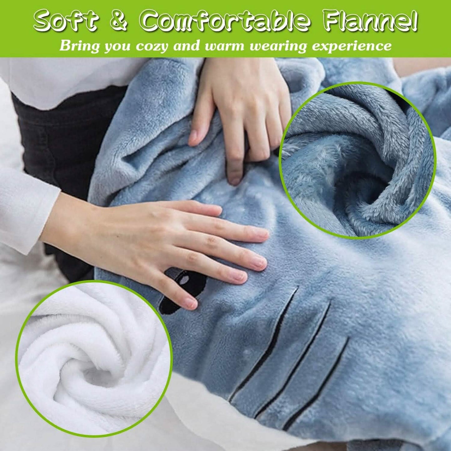 Wearable Shark Sleeping Bag Onezie with Zipper DailySale