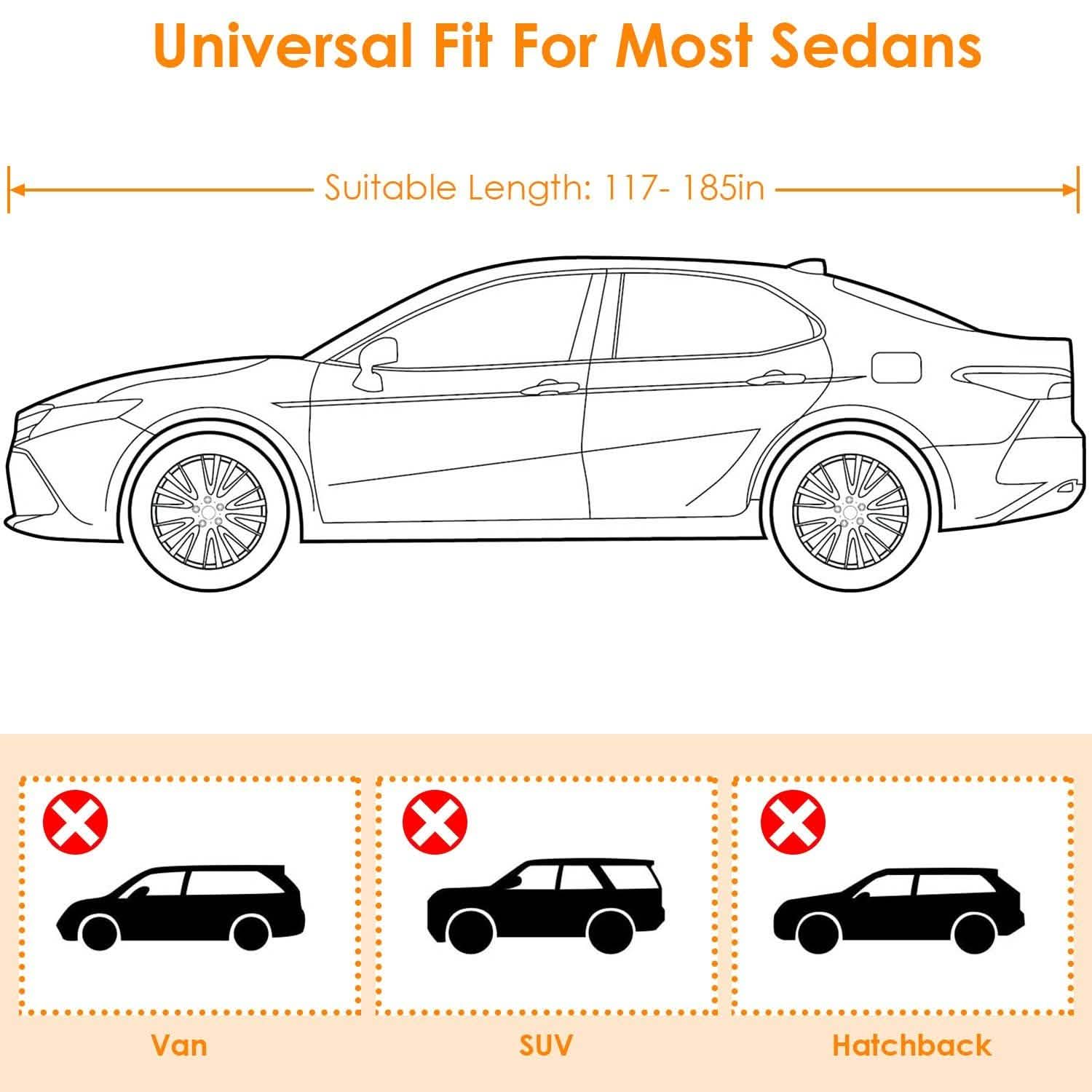 Weather UV Outdoor Full Cover For Sedans Up To 185" DailySale