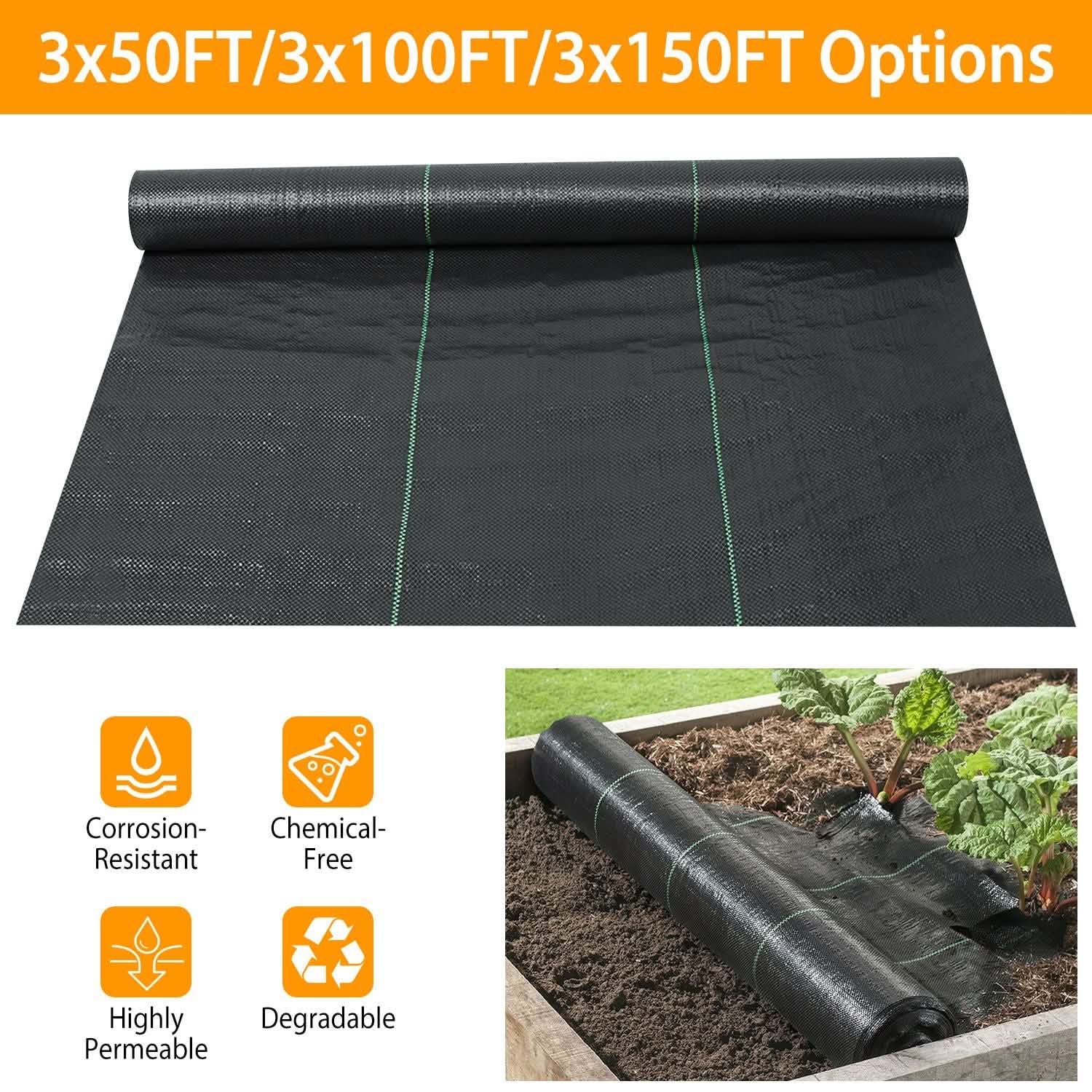 Weed Barrier Landscape Gardening Mat Fabric Woven DailySale