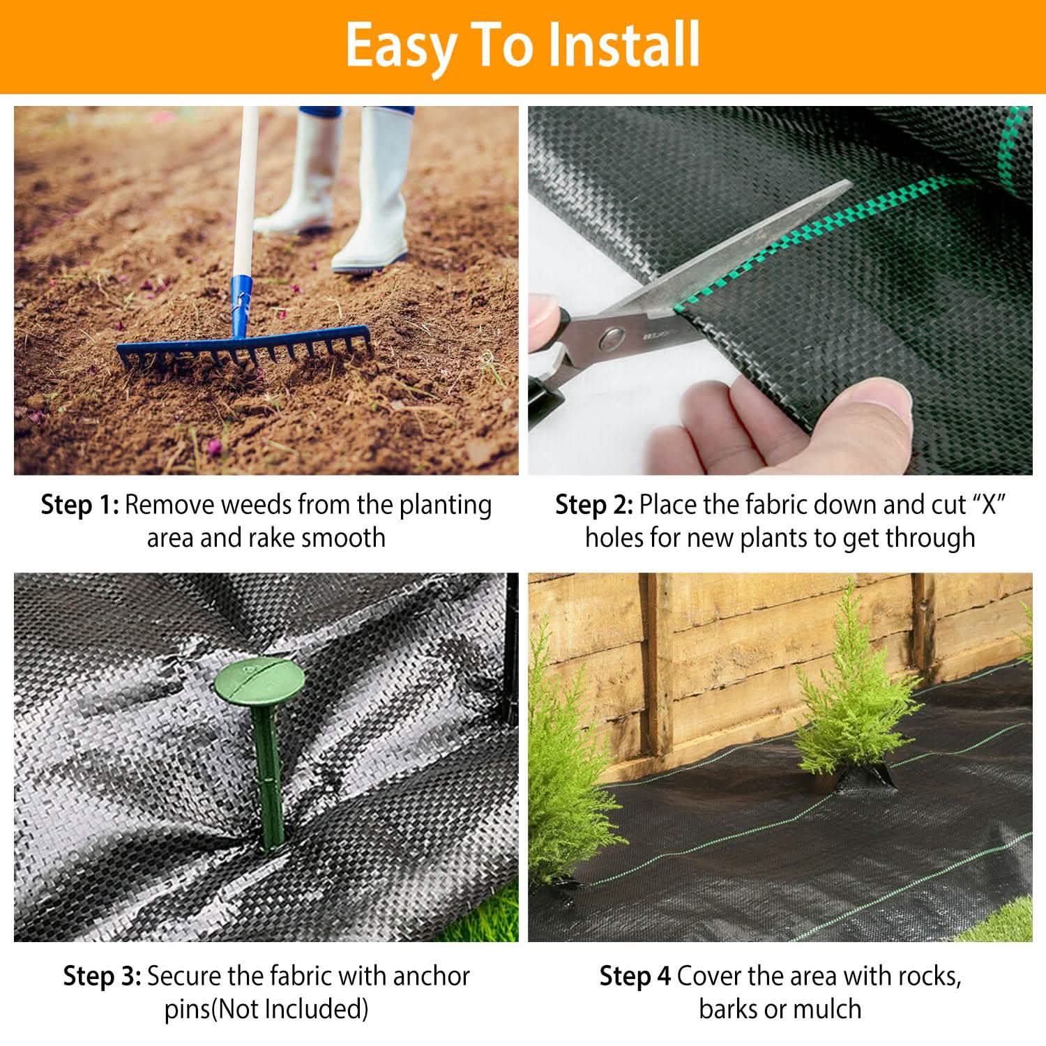 Weed Barrier Landscape Gardening Mat Fabric Woven DailySale