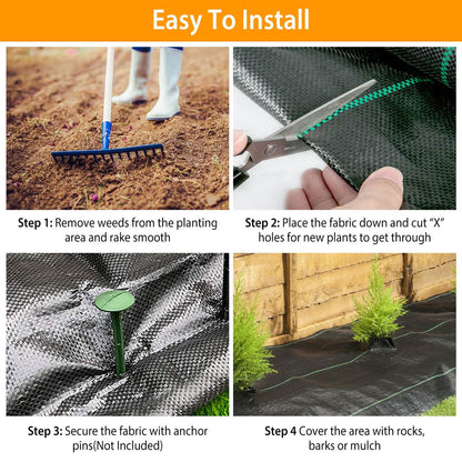 Weed Barrier Landscape Gardening Mat Fabric Woven DailySale
