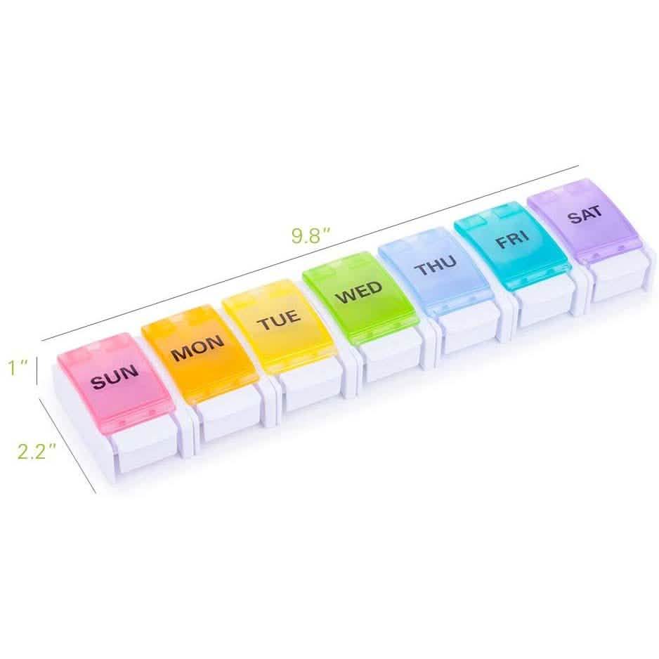 2-Pack: Weekly Pill Organizer Detachable, Sukuos Large Daily Pill Cases DailySale