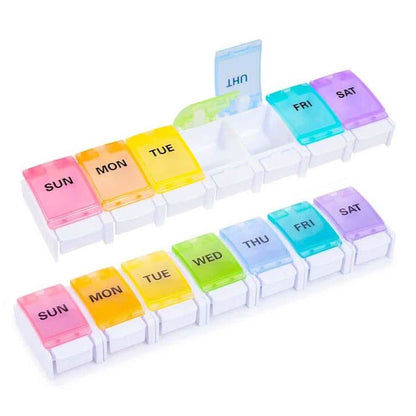 2-Pack: Weekly Pill Organizer Detachable, Sukuos Large Daily Pill Cases DailySale