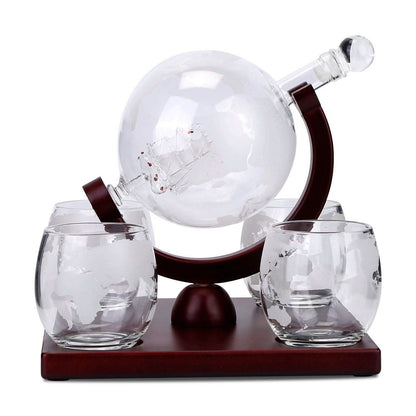 Whiskey Decanter Globe Set DailySale