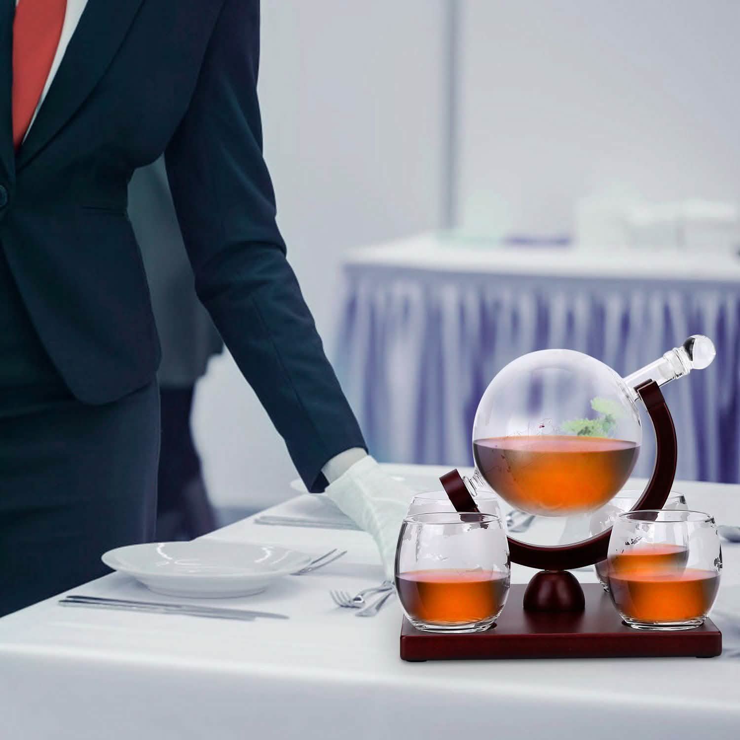 Whiskey Decanter Globe Set DailySale