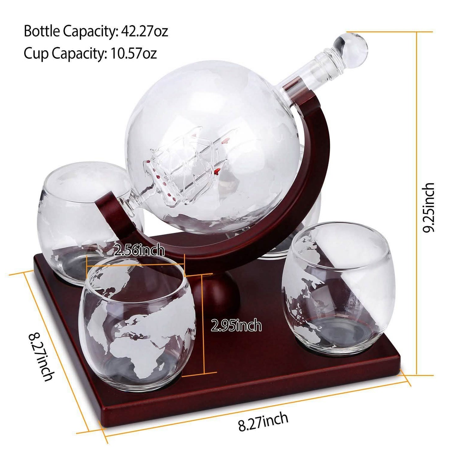 Whiskey Decanter Globe Set DailySale