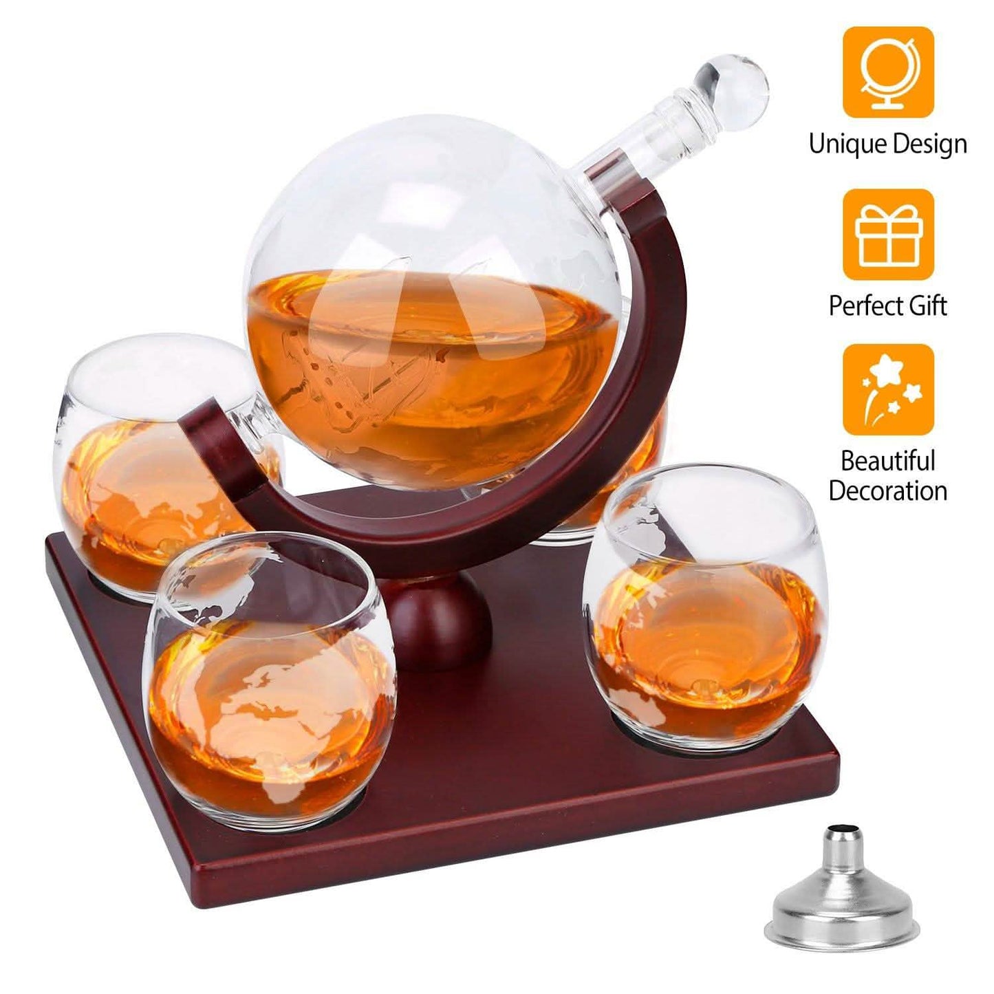 Whiskey Decanter Globe Set DailySale