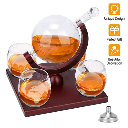 Whiskey Decanter Globe Set DailySale