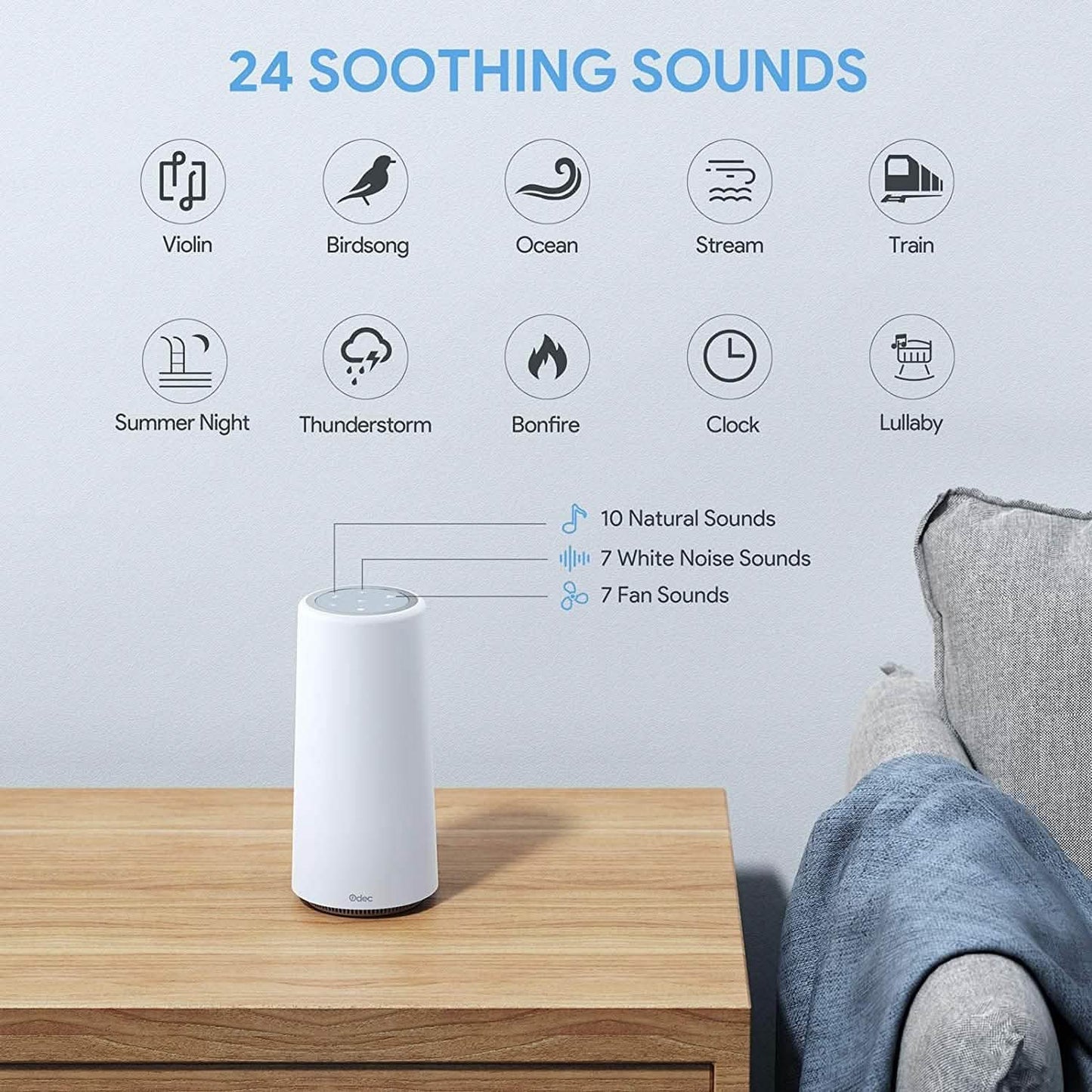 White Baby Sound Machine with Night Light DailySale
