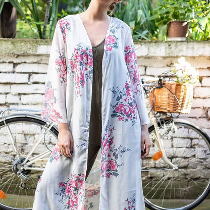 White Floral Kimono DailySale