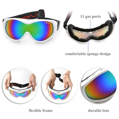 White for Kid Ski Goggles Double Anti Fog Lenses Sun Glasses DailySale