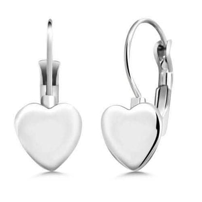 White Gold Bubble Heart Earrings DailySale