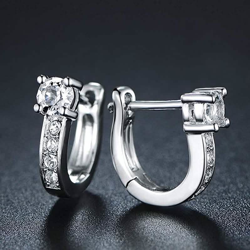 White Gold Plated Swarovski Elements Crystal Huggie DailySale