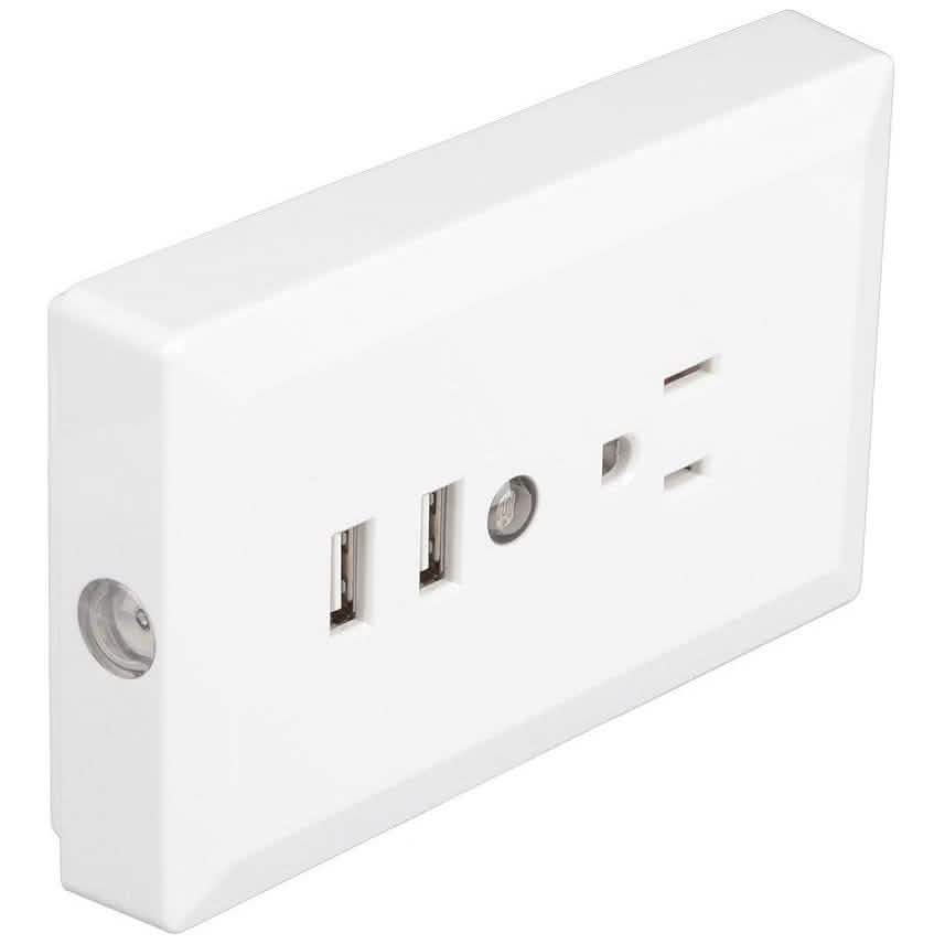 White Light Sensor Dual USB Wall Outlet DailySale