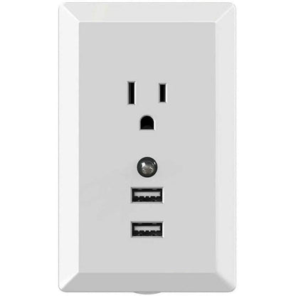 White Light Sensor Dual USB Wall Outlet DailySale