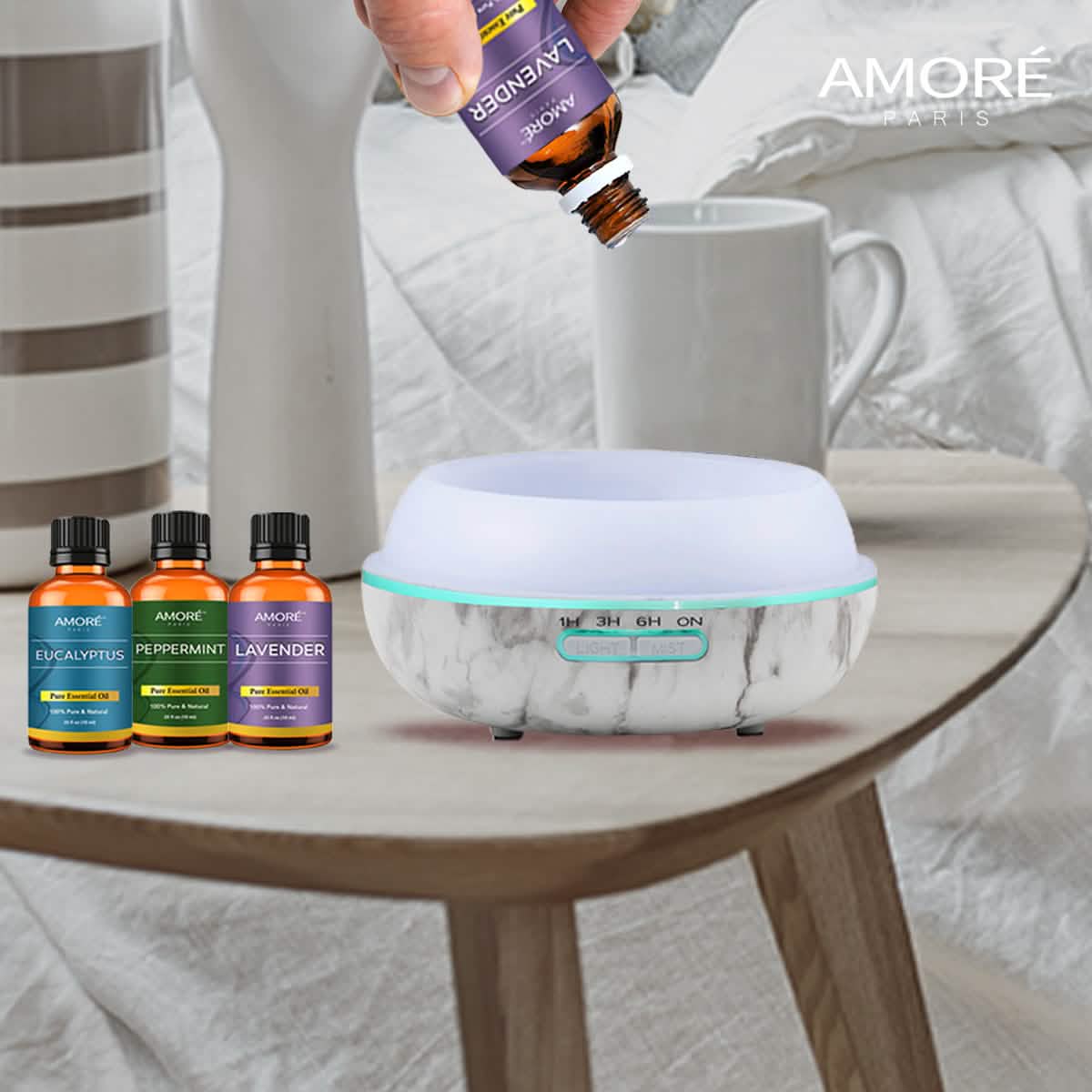 White Marble 300ml Ultrasonic Aroma Diffuser DailySale