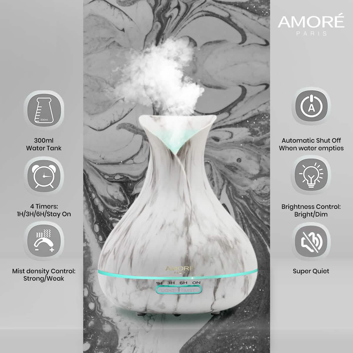 White Marble 300ml Ultrasonic Aroma Diffuser DailySale
