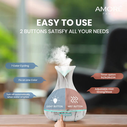 White Marble 300ml Ultrasonic Aroma Diffuser DailySale
