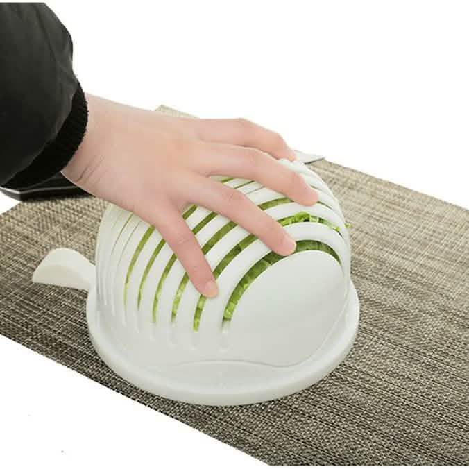 White Salad Cutter Bowl DailySale