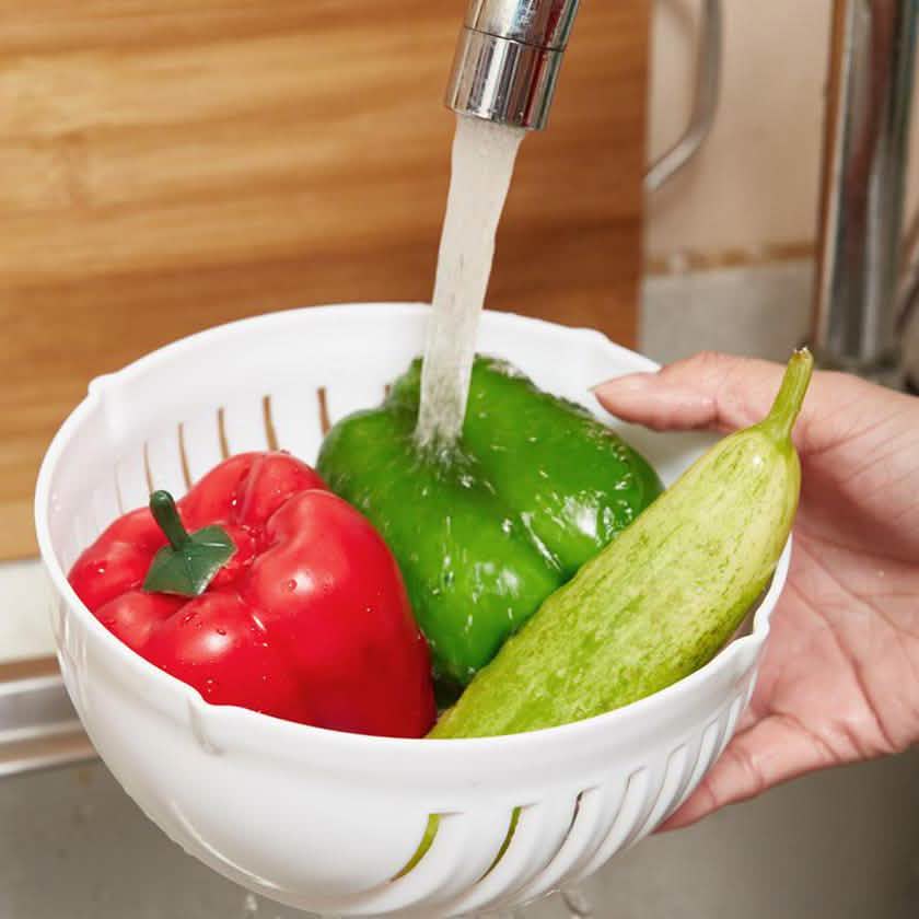 White Salad Cutter Bowl DailySale