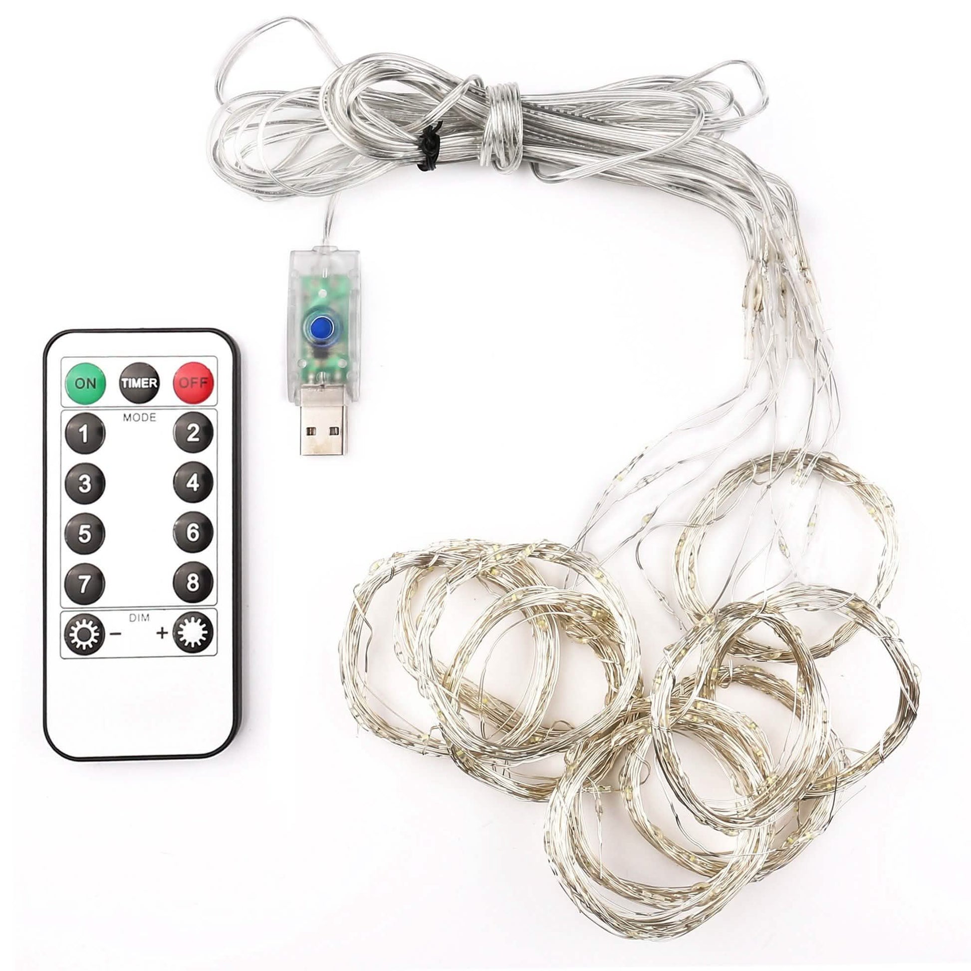 White USB Remote Control 3x3M 300LED String Lights Waterproof DailySale