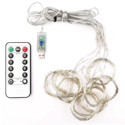 White USB Remote Control 3x3M 300LED String Lights Waterproof DailySale