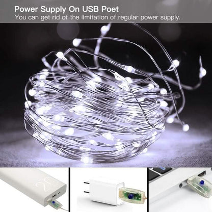 White USB Remote Control 3x3M 300LED String Lights Waterproof DailySale