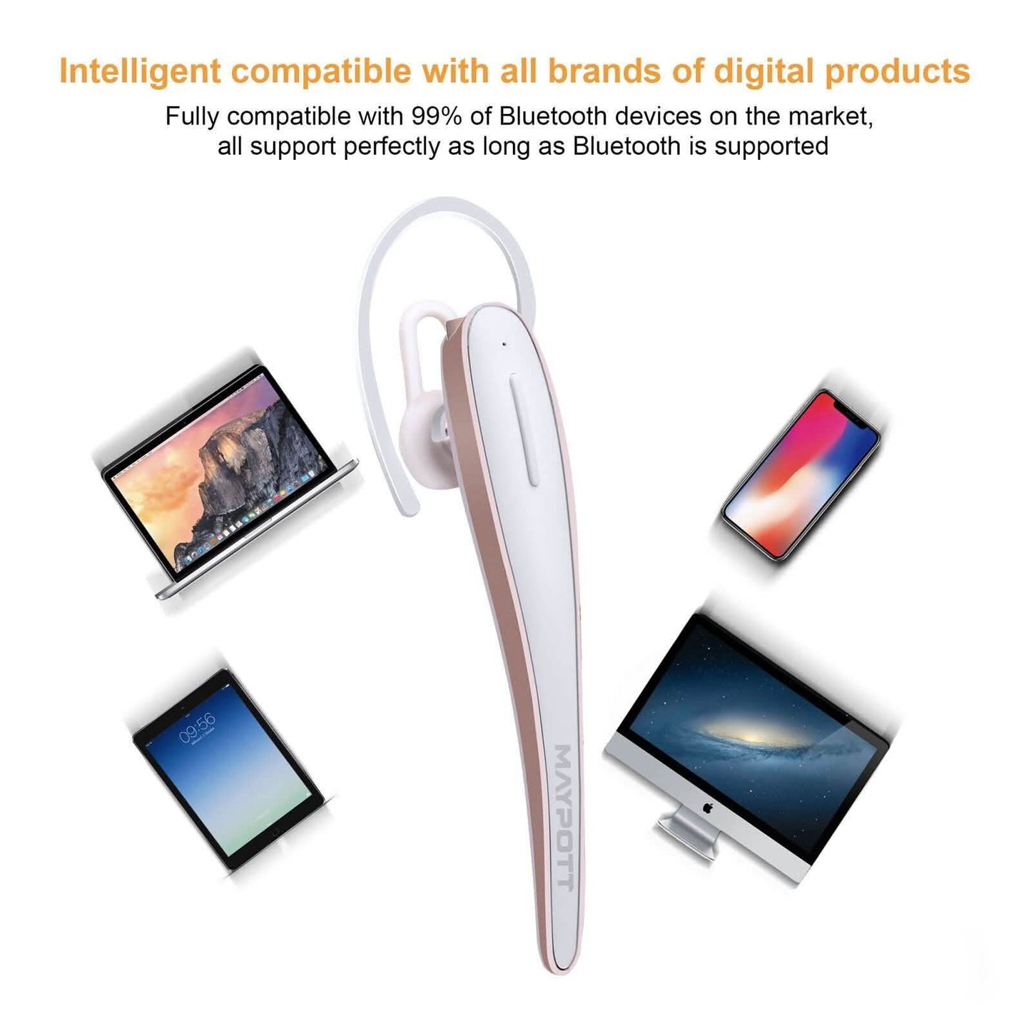 White Wireless Bluetooth 4.1 Earphone Sports Stereo DailySale
