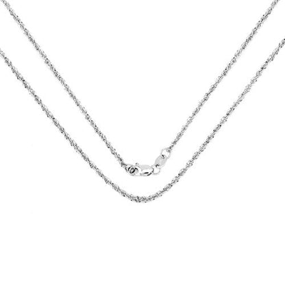 14K White Gold 18inch 1.5mm Lite Rope Chain with Lobster Clasp Bids.com